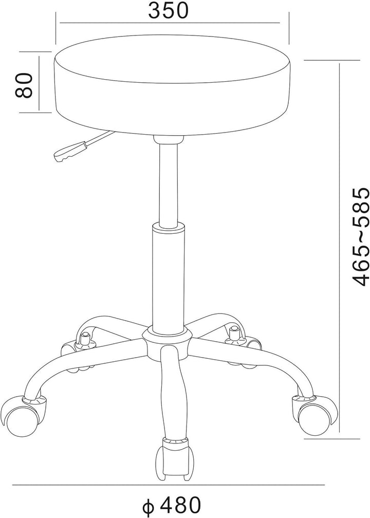 SixBros. Rollhocker Elfenbein Weiss - M-95027/193, Elfenbein Weiss