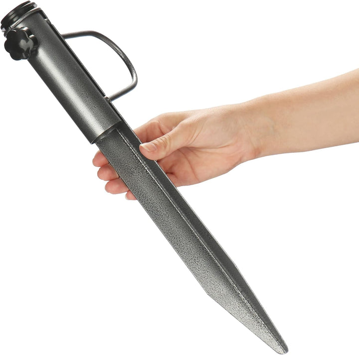 com-four® Sonnenschirmhalter aus massivem Metall - Schirmständer mit Griff, für Kies- und Sandboden