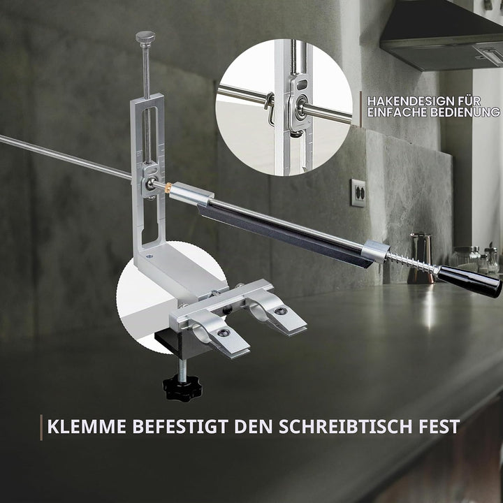 CWOVRS Messerschärfsystem, 360° Dual Klemmensystem Schnellspann-C-Klemme Messerschleifer, 2-fach Win