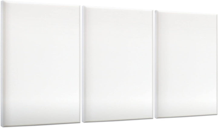 platino24 Schallabsorber Industrial Style aus Basotect B weiss, 3 Absorberelemente Rechteck mit Fase