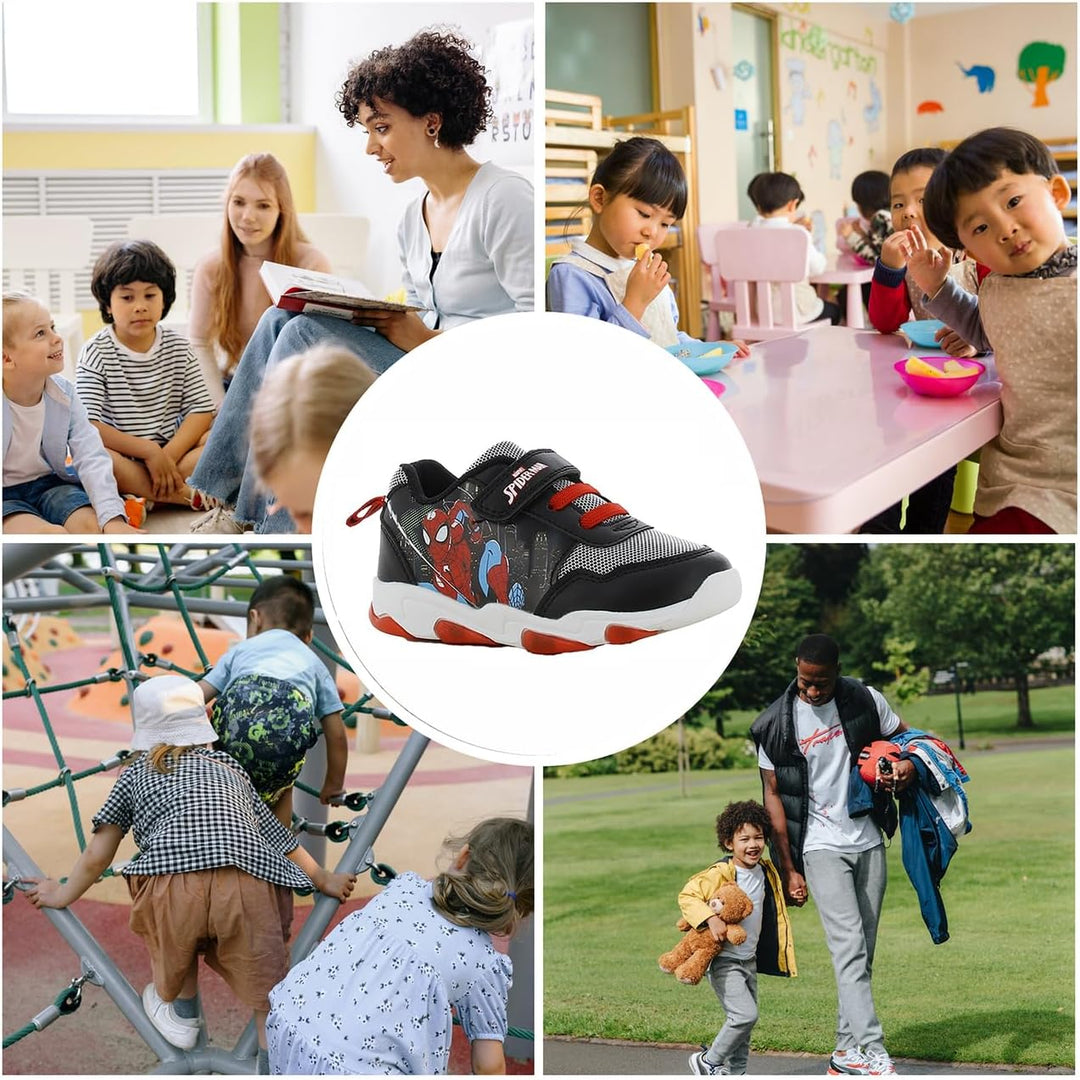 Leomil Spiderman Blinkschuhe Jungen Spiderman Schuhe Kinder, Ideal for Schule und Freizeit 26 EU Sch