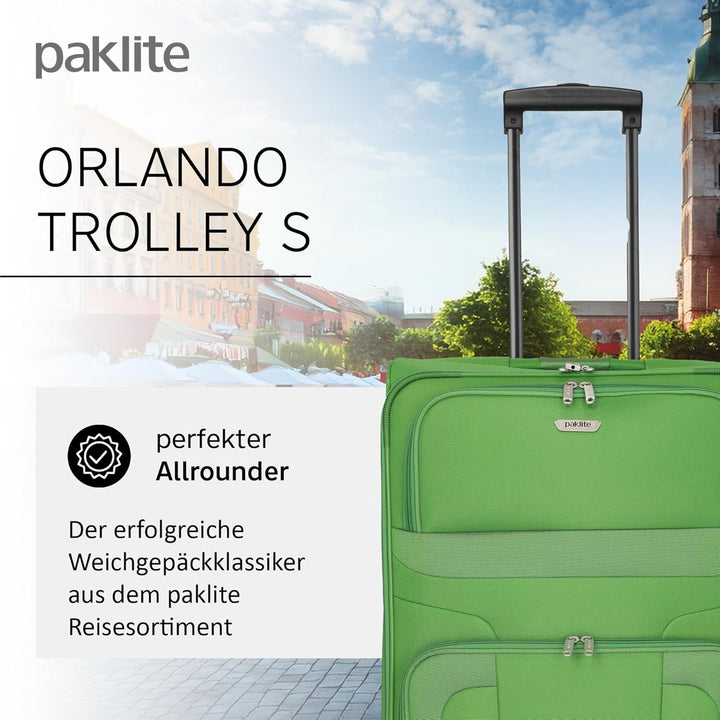 paklite Handgepäck Koffer mit 2 Rollen, Reisekoffer klein, Orlando, Klassischer Weichgepäck Trolley