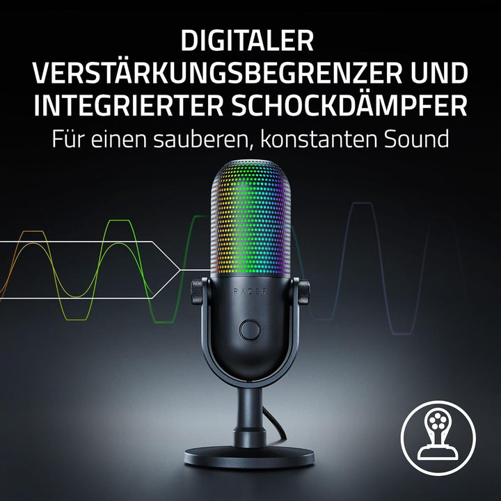 Razer Seiren V3 Chroma - RGB-USB-Mikrofon mit Tap-to-Mute (Reaktive Beleuchtung, Supernieren-Kondens