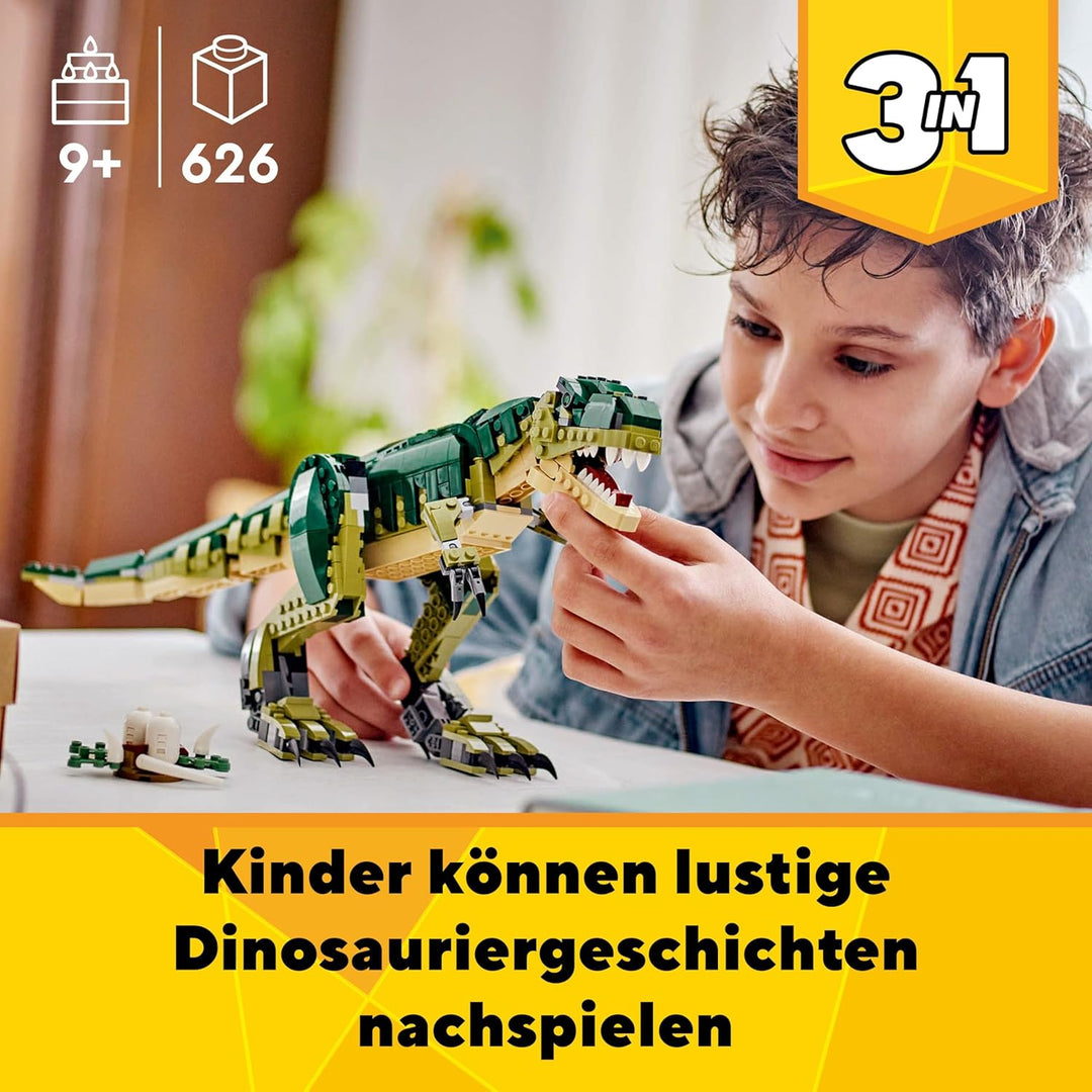 LEGO Creator T.Rex, 3-in-1-Dino zum Umbauen in einen Triceratops oder Pterodaktylus, bewegliches Din