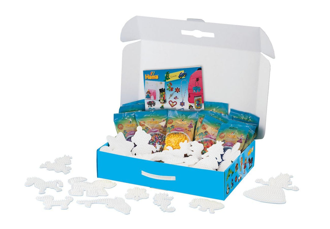 Hama Perlen 3096 Set Koffer für Spielgruppen mit ca. 21.000 bunten Midi Bügelperlen mit Durchmesser