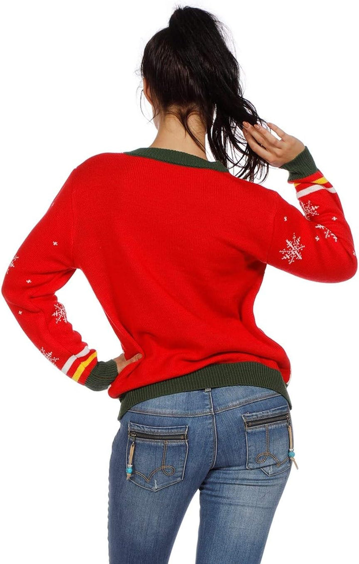 Ugly Christmas Sweater Don`t Eat Yellow Snow Frauen Weihnachtspullover rot L