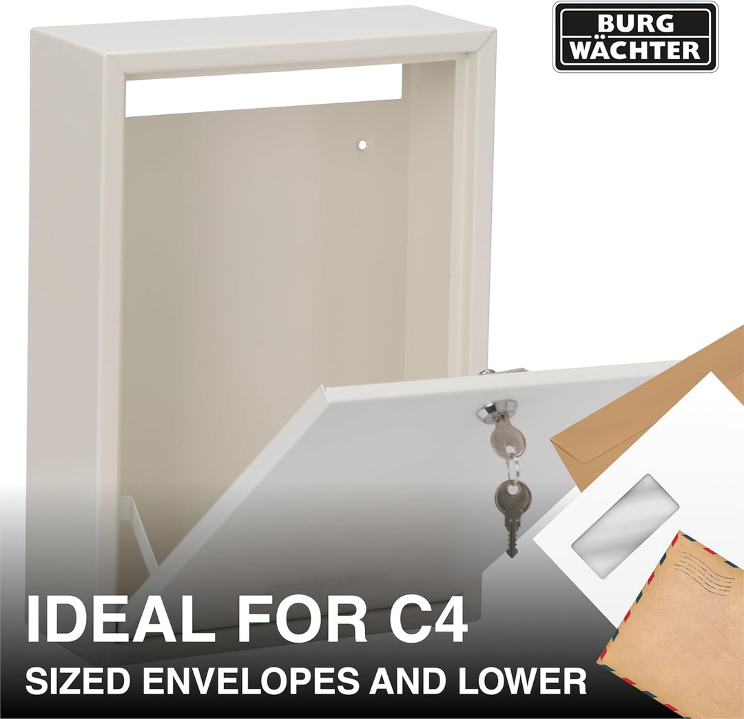 Sterling MB11BK MB11 Forth Briefkasten aus Stahl für hinten, weiss, 244 x 351 x 98mm 244 x 351 x 98m