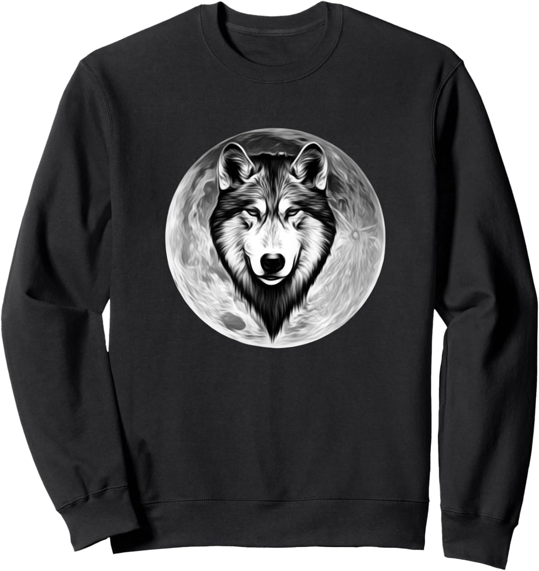 Wolf Motiv Mond Wölfe Sweatshirt