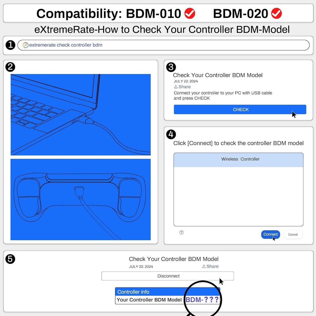 eXtremeRate Programmierbar RISE2.0 Remap Kit für ps5 Controller BDM-010&BDM-020, Remap Board & Rücks