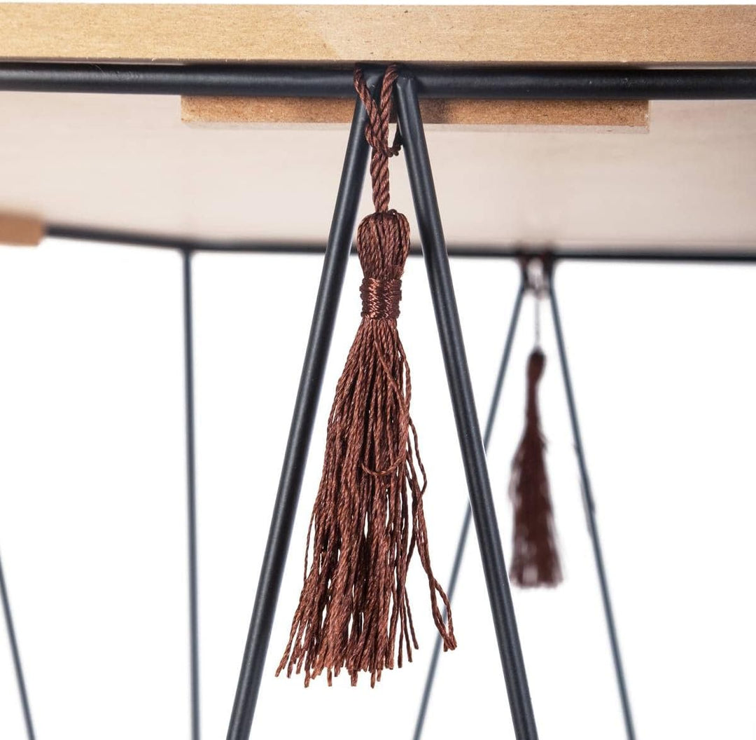 Achteckiger Couchtisch Kumi - Metall und Holz - Schwarz - Atmosphera créateur d'intérieur