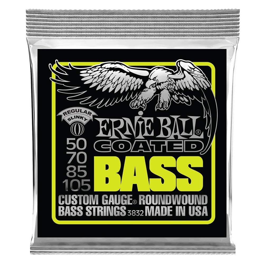 Ernie Ball 3832 Regular Slinky Coated E-Bass-Seiten Santa Fe, Stärke 50-105 Regular (50–105) 4-Saite