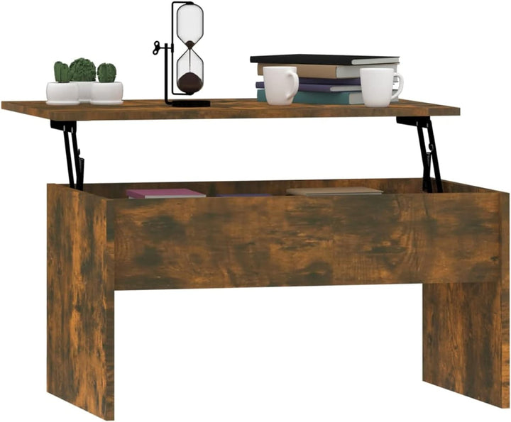 Tidyard Couchtisch Kaffeetisch Höhenverstellbarer Tischplatte Wohnzimmertisch mit Ablagefach Sofatis