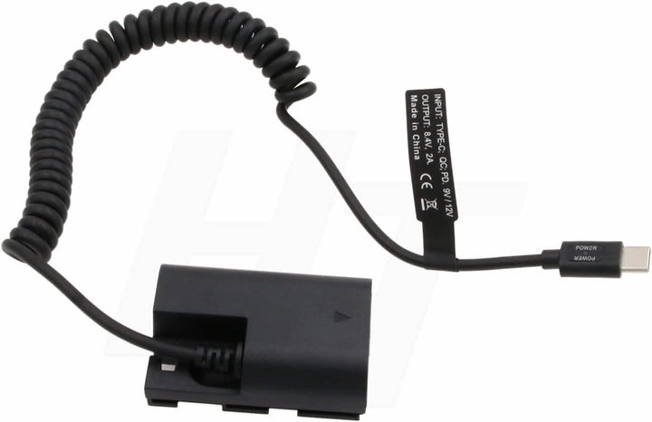 Power Bank PD QC USB Typ C auf LP-E6 Dummy Akku für Canon R5 R6 5D3 7D BMPCC 4K Zacuto EVF Kamera