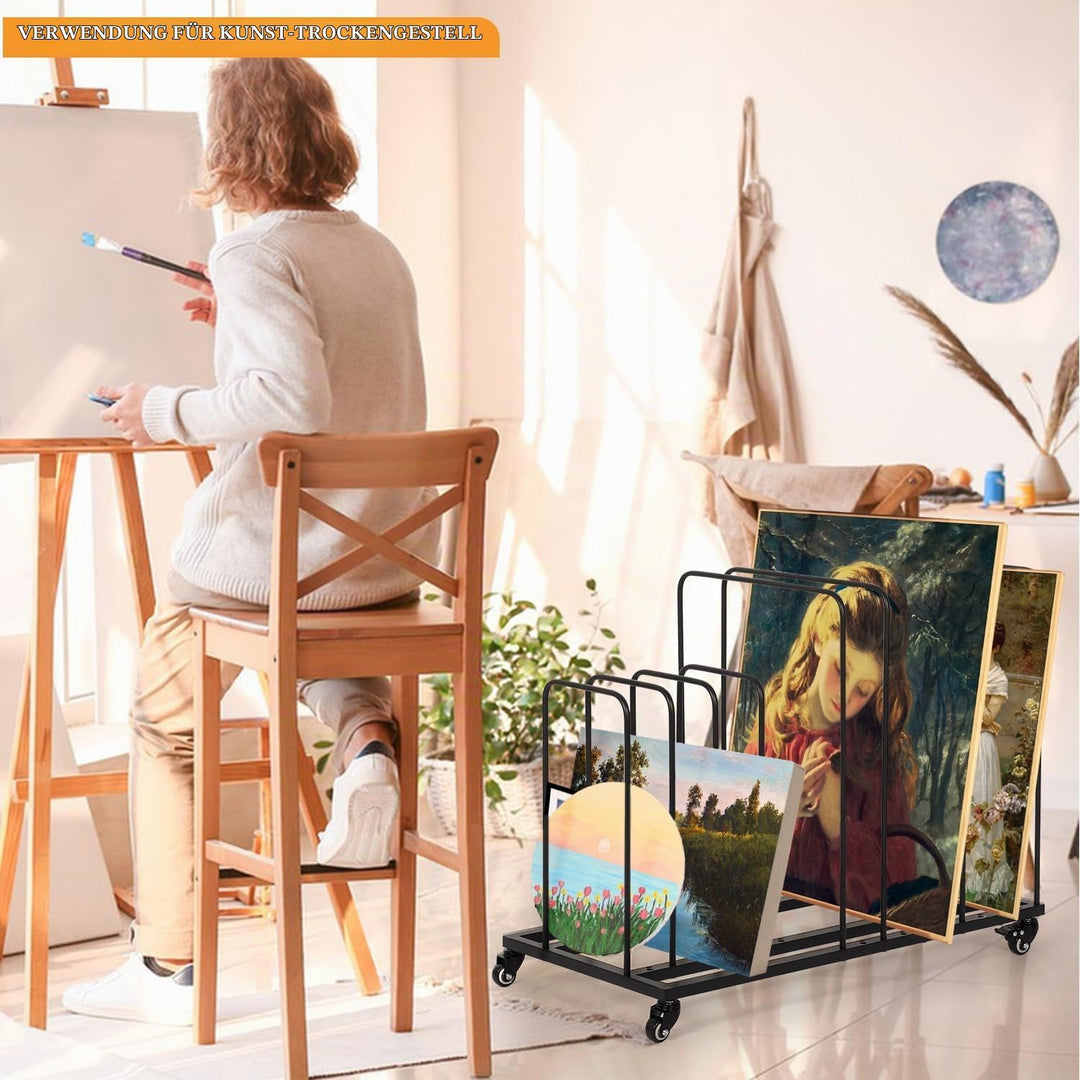 uyoyous Mobile Kunst-Trockengestell 85×69×44cm Trockengestell für Kunst Einstellbares Intervall Kuns