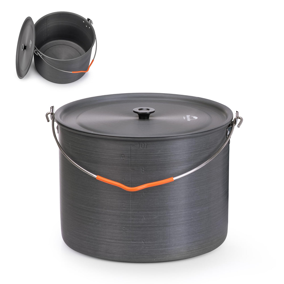 Naturehike Camping Suppentopf Kochgeschirr mit Deckel Gross Outdoor Tragbares Hängetopf Kochset für