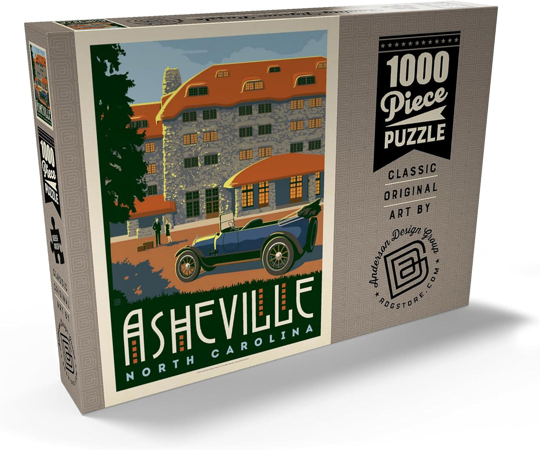 Asheville: North Carolina, Vintage Poster - Premium 1000 Teile Puzzle - MyPuzzle Sonderkollektion vo