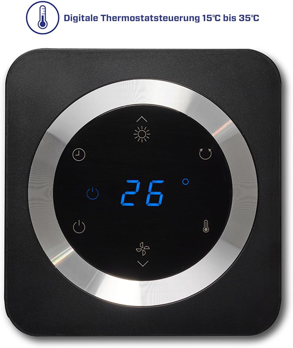 Clean Air Optima CA-904 - Design Heizlüfter - Heizen und kühlender Brise - Heizung: 1000/2000 Watt -