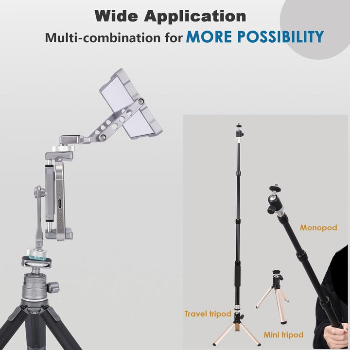 NICEYRIG Smartphone-Vlog-Selfie-Spiegel-Set mit Stativhalterung für 16,7 cm (6,7 Zoll) iPhone 15 14