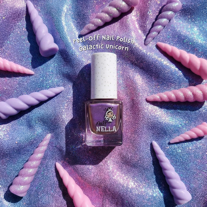 Miss Nella magische Safari Glitzer Nagellack 4er Set: rosa, rot Lila & blau, abziehbarer Nagellack s