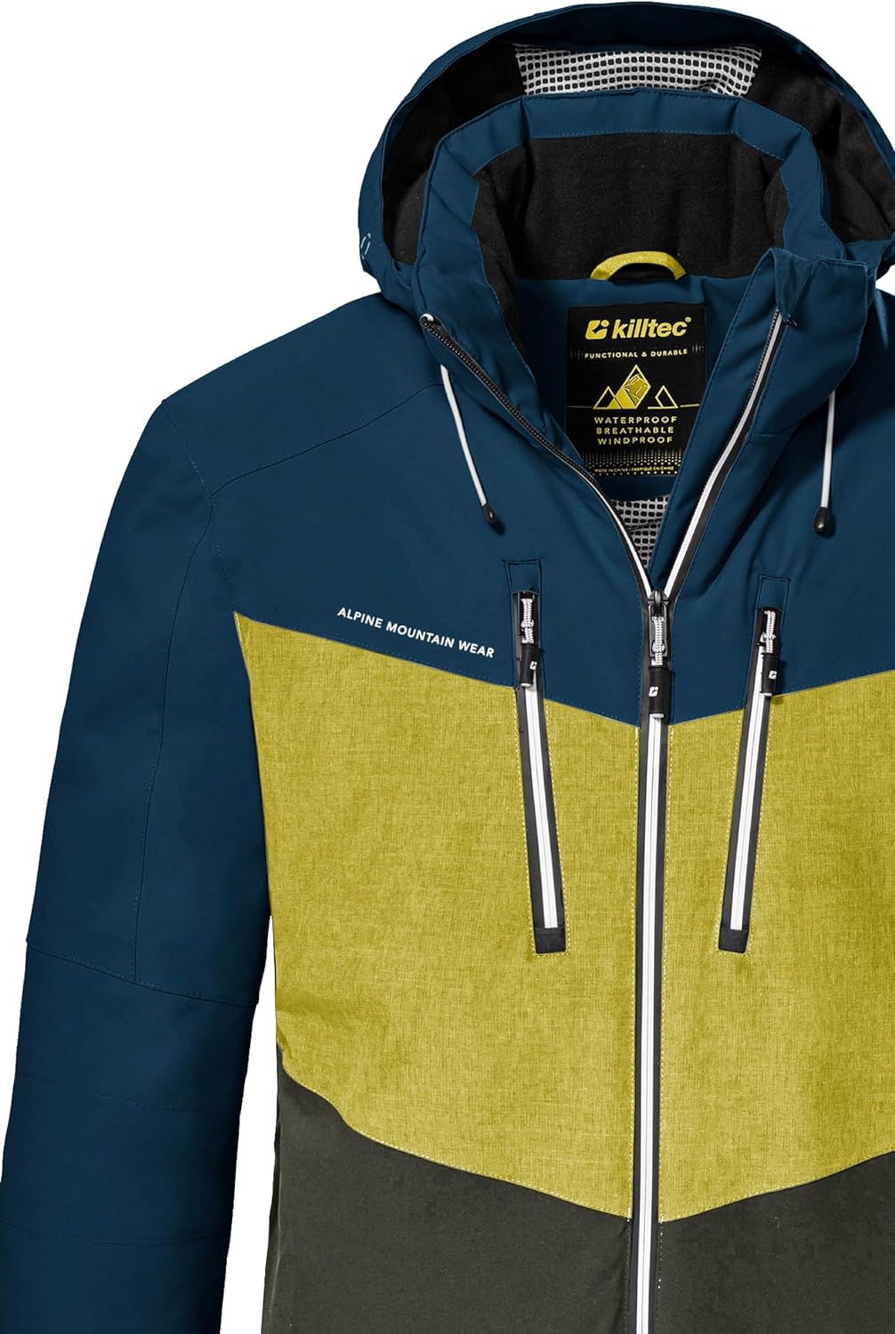 killtec Men's Ski Functional Jacket with Zip-Off Hood and Snow Guard XXL dunkelpetrol, XXL dunkelpet
