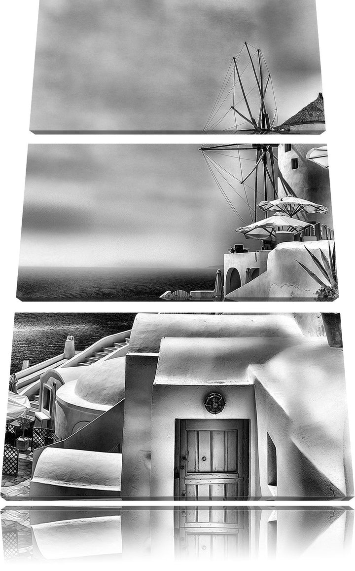 Pixxprint Stadt am Meer als Leinwandbild/Grösse: 3 Teilig (120x80) cm/Wandbild/Kunstdruck/fertig bes