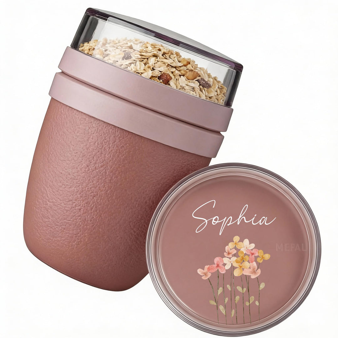 Mepal Müslibecher personalisiert, Pot Joghurtbecher, to go Becher, Geeignet für Tiefkühler, Mikrowel