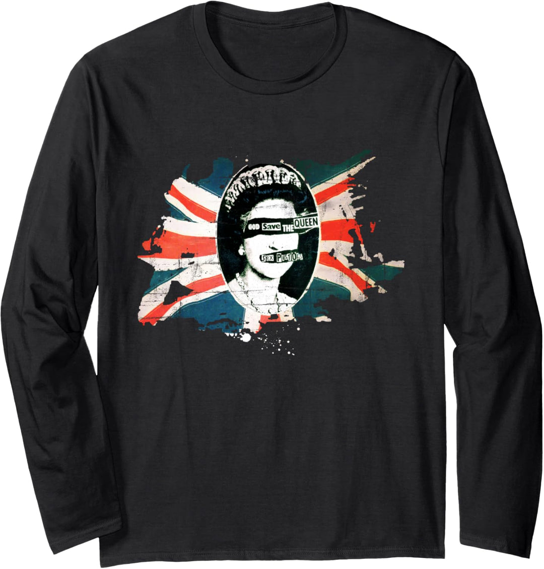 Sex Pistols Offizielle Flagge God Save The Queen Langarmshirt