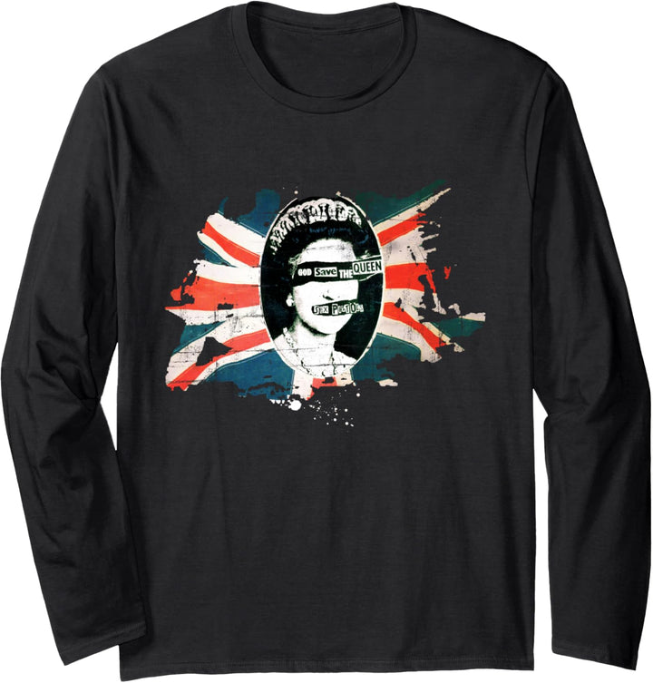 Sex Pistols Offizielle Flagge God Save The Queen Langarmshirt