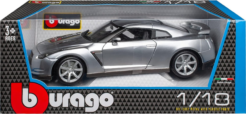 Bburago Nissan Skyline GT-R R35 Coupe Silber Ab 2008 18-12079 1/18 Modell Auto Ohne Wunschkennzeiche