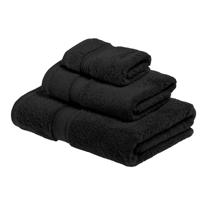 SUPERIOR - Handtuchset, Baumwolle, schwarz, 900 Gramm, 3-teilig, Schwarz
