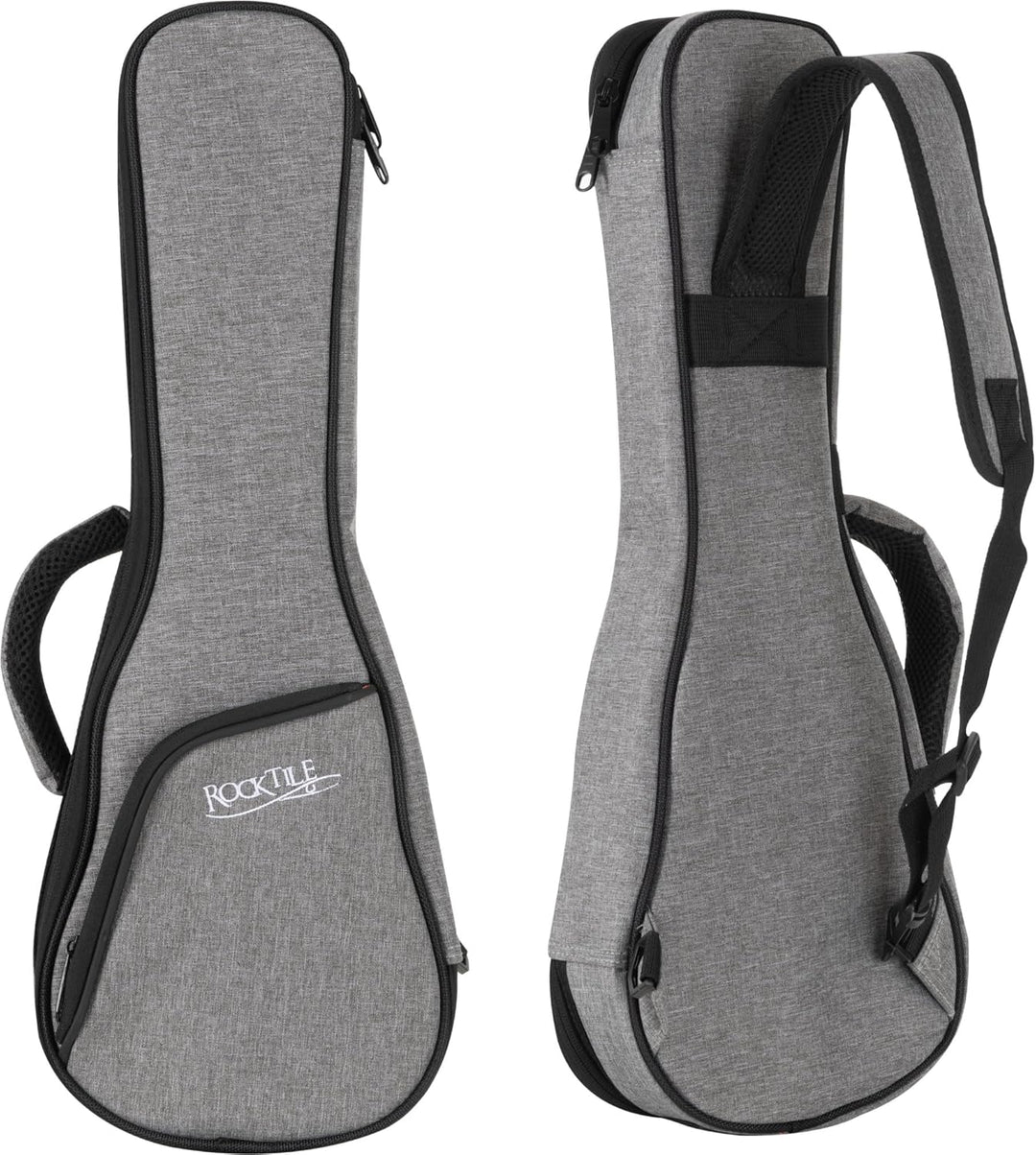 Rocktile Tasche für Sopran-Ukulele Grau - Gigbag für Sopran-Ukulele - Maximale Innenmasse (LxBxH): 5