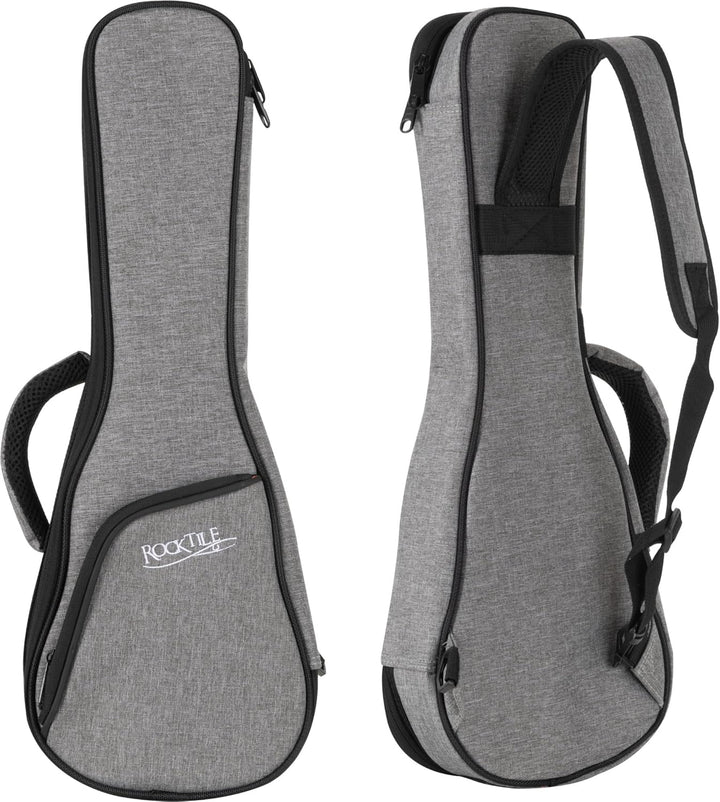 Rocktile Tasche für Sopran-Ukulele Grau - Gigbag für Sopran-Ukulele - Maximale Innenmasse (LxBxH): 5