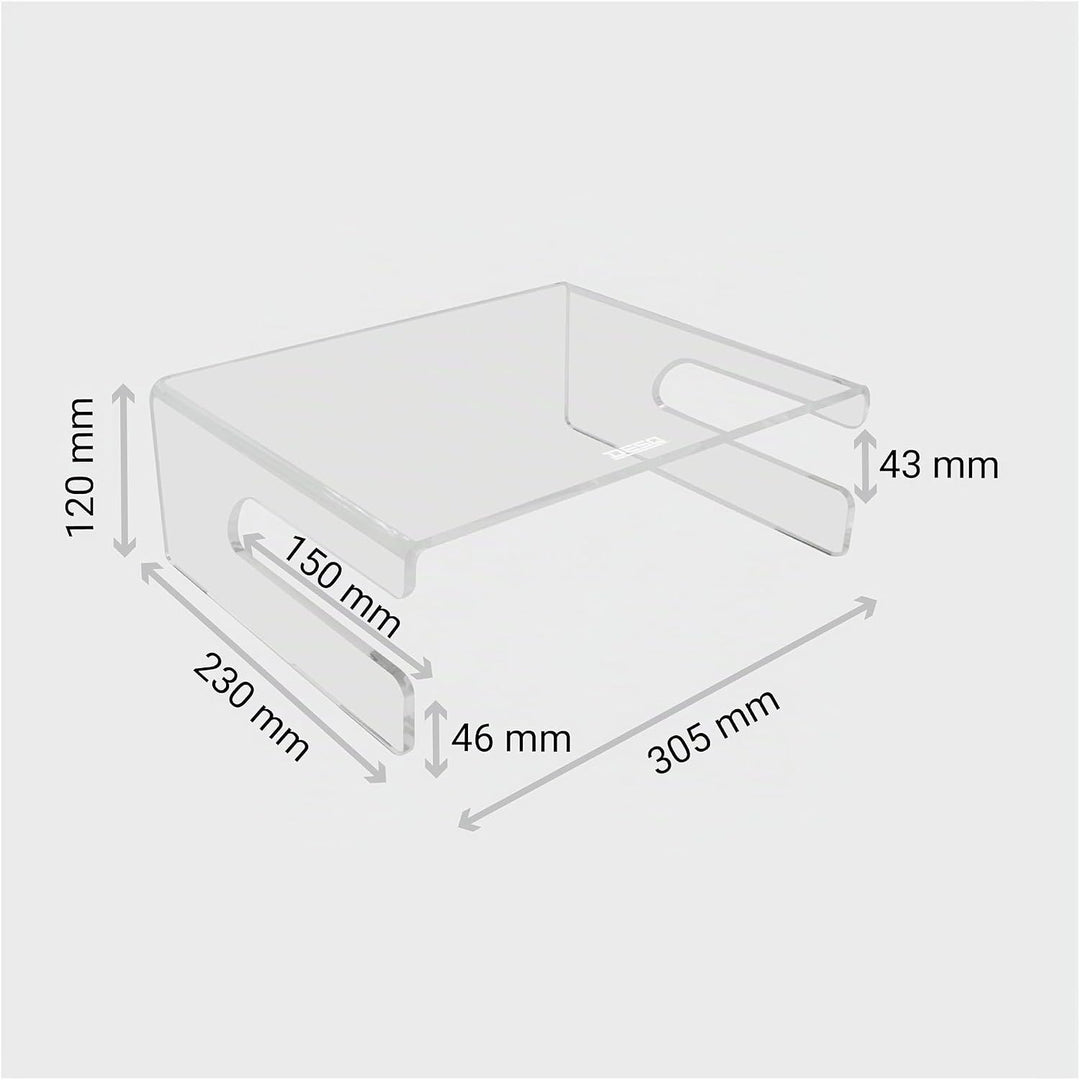 Desq 1537 Monitorständer aus hochwertigen Acryl, transparent Tastatur ablage, Tastatur ablage