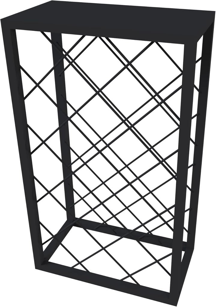 [en.casa] Weinregal Amasia 74x45x22 cm Schwarz Flaschenregal aus Metall Flaschenhalter Getränkeregal