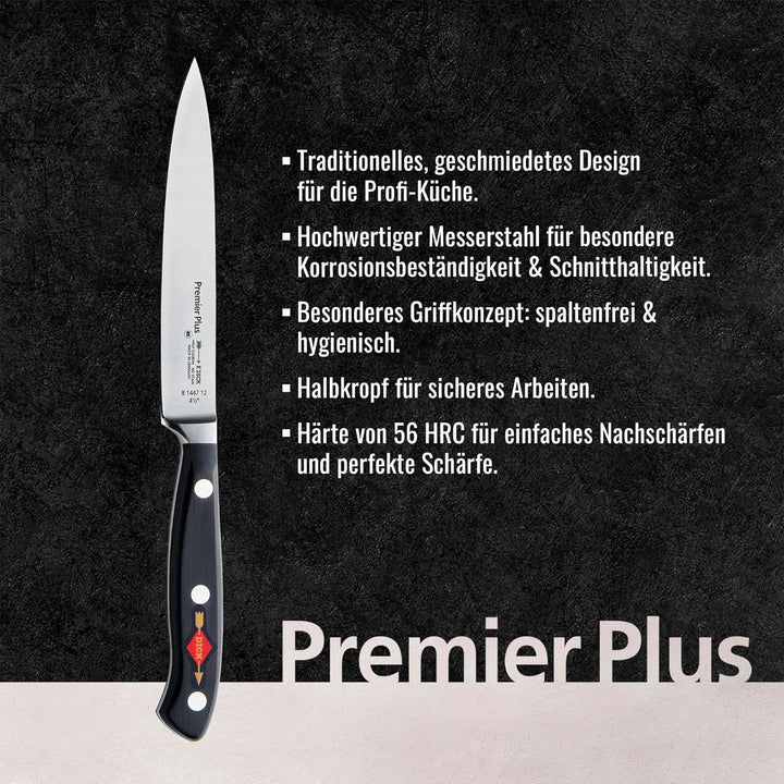 F. DICK Premier Plus Officemesser (Klingenlänge 12 cm, Kochmesser, Gemüsemesser, Küchenmesser, Härte