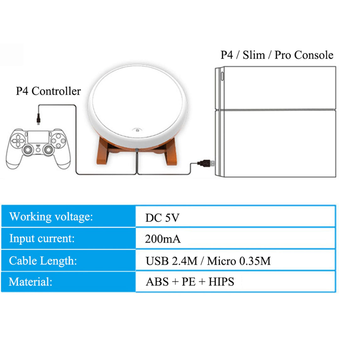OSTENT Trommel Controller Trommelstöcke Traditionelles Japanisches Instrument für Sony PS4 Slim Pro