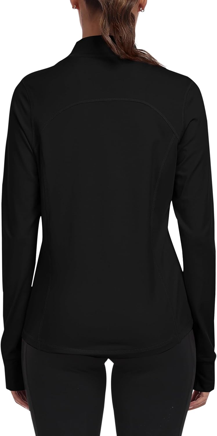 MoFiz Sportjacke Damen Leicht Trainingsjacke Mikrofleece Sweatjacke Wandershirt mit Reissverschluss