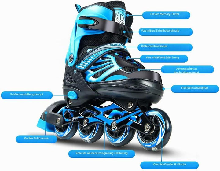 Lixada Inline Skates Kinder Vestellbare Inliner mit beleuchteten PU Rädern Rollschuhe Geschenk für K