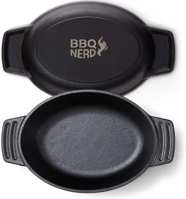 BBQ-Nerd Servierpfännchen aus Gusseisen im 6er Set - Grillpfännchen - oval 22,5x13 cm - zum Braten Ü