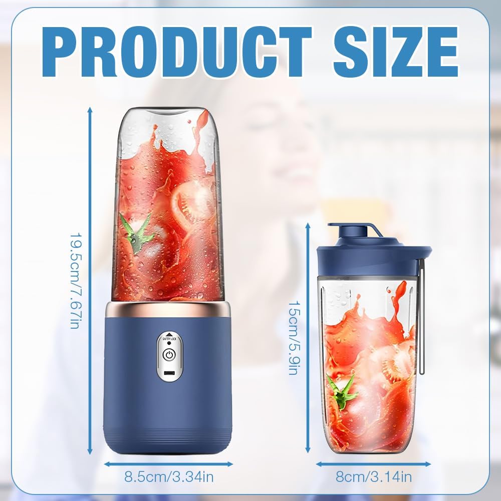Tragbarer Mixer, 400ml Mixer Smoothie Maker to Go mit Digitalanzeige, Portabler Elektrischer Saftpre