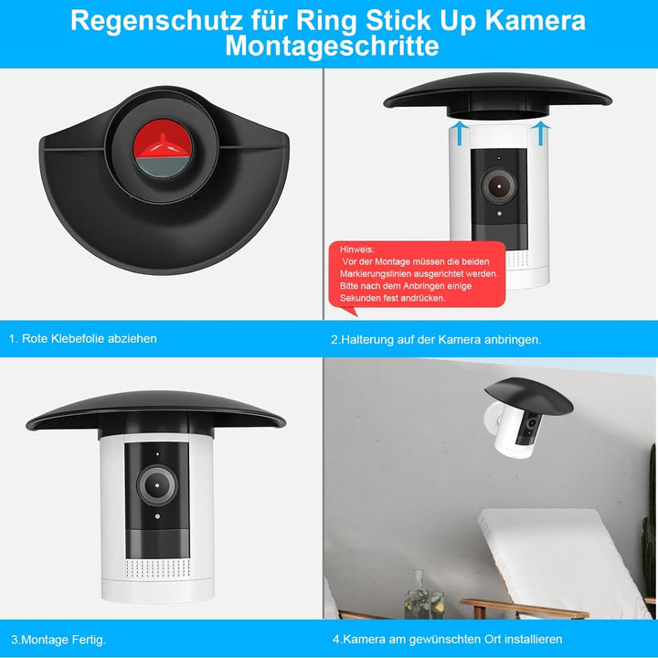 Wetterschutz Abdeckung für Ring Aussenkamera Akku/Netzstecker, Outdoor Camera Regenschutz Sonnenschu