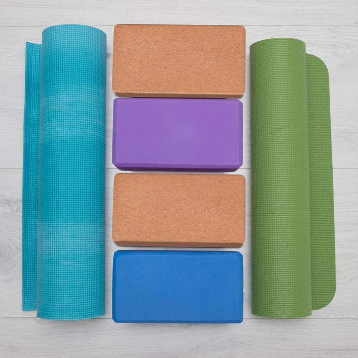 Relaxdays Yogablock, 2er Set, Yogaklötze aus Kork, für Yogaübungen, HBT: 12 x 22,5 x 7 cm, rutschfes