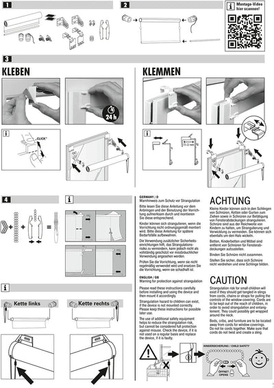 GARDINIA EASYFIX Dekor Scandinavian Rollo ohne Bohren, Zum Kleben oder Klemmen, Blickdicht, Lichtdur