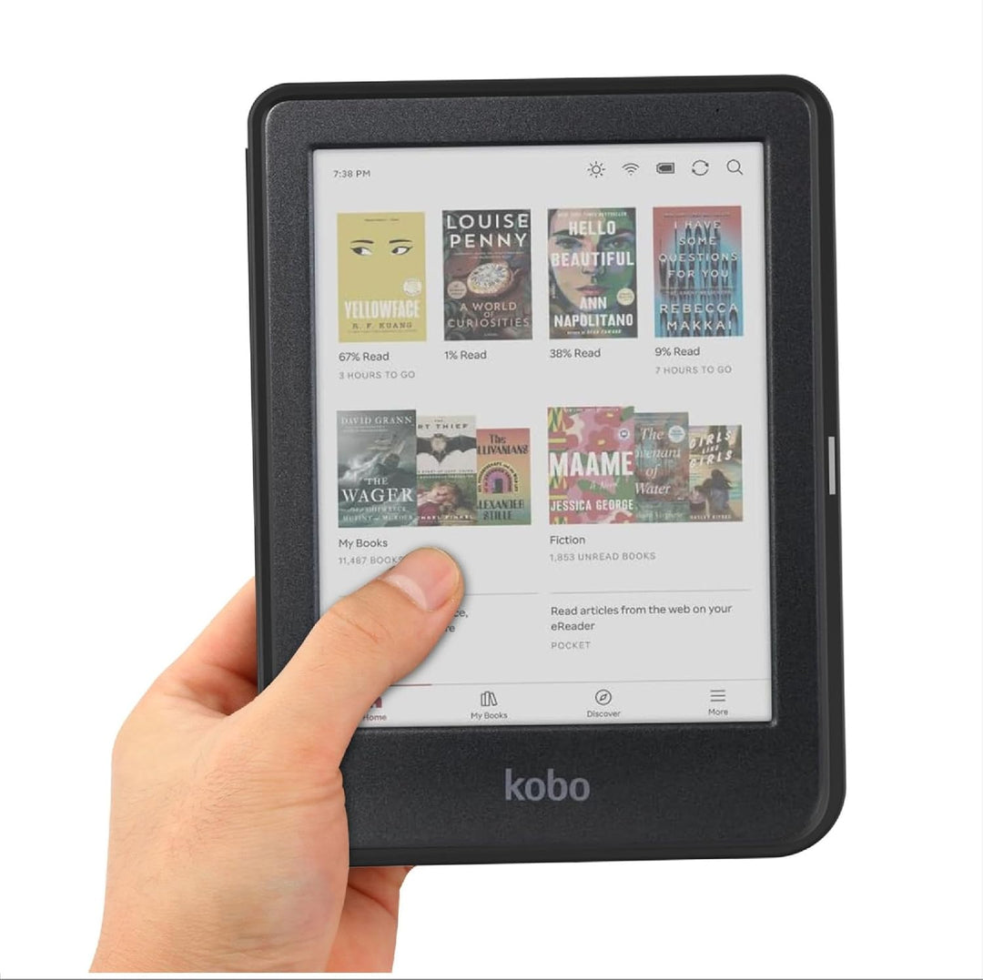 GIOPUEY Hülle Kompatibel mit Kobo Clara Colour/Clara BW, Flip Case, PU Leder + Weiches TPU Hülle, Au