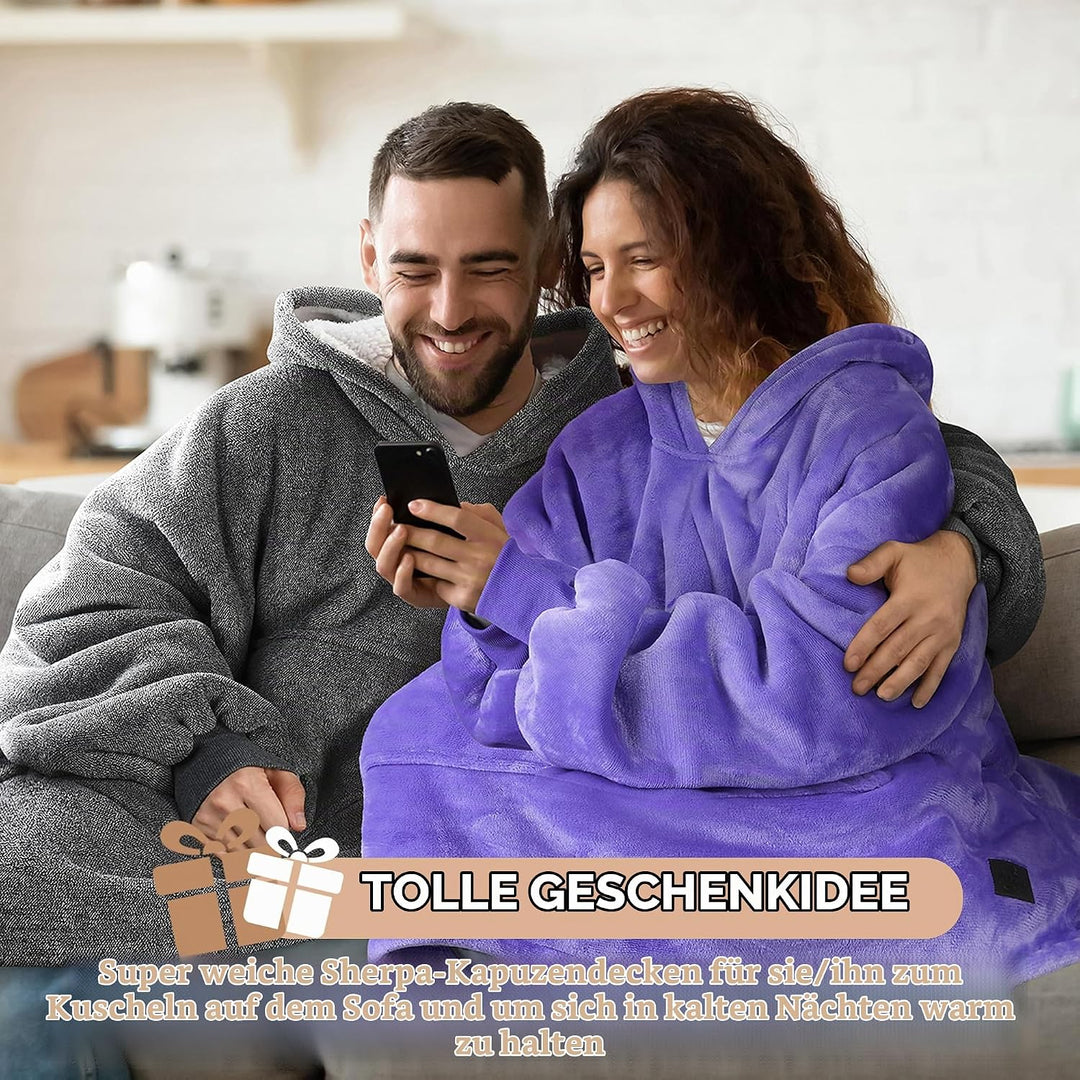 Catalonia Classy Oversized Sherpa Hoodie Decke, grosses Kapuzen-Sweatshirt für Frauen, weiche gemütl