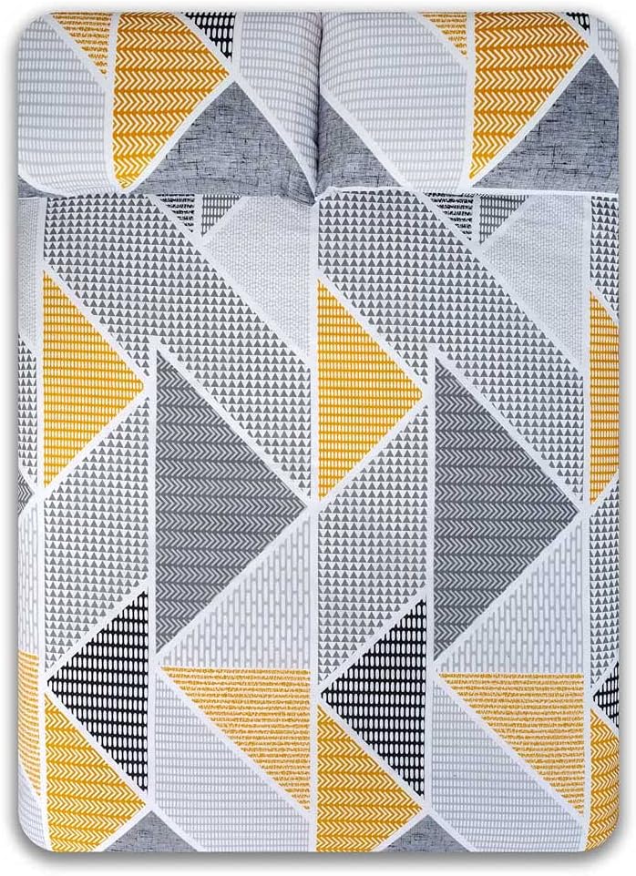 COTTON ARTean Geka Bettwäsche-Set, 200 x 190/200, 50 % Baumwolle, 50 % Polyester, Farbe Grau und Sen