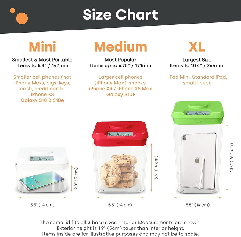 Kitchen Safe mit Zeitschloss-Container (Medium), Zeitschloss-Box für Handys, Snacks und andere unerw