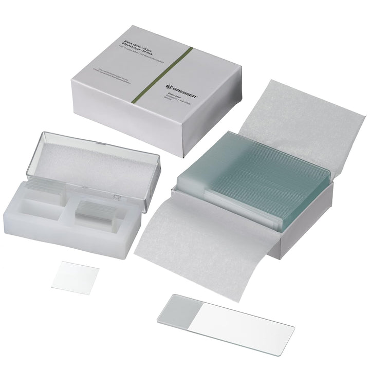 Bresser Mikroskop Objektträger 50 Stück und Borsilikatglas 3.3. Deckgläser 22x22mm 100 Stück & Mikro