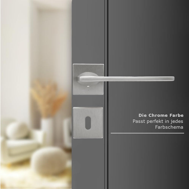 domino Türgriff DIANA-QR M6 BB-Buntbart Drückergarnitur für Zimmertüren Türdrücker-Set Rosetten-Garn