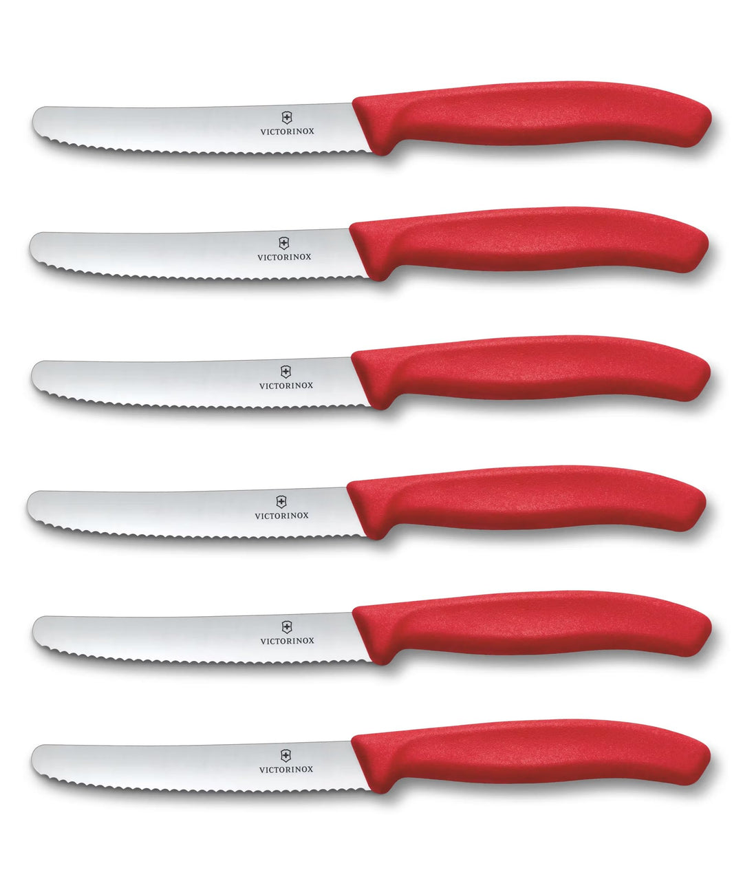 Victorinox Swiss Classic, Frühstücksmesser, Brötchenmesser, Scharfe Klinge, Wellenschliff, 11 cm, Ku